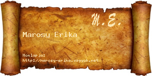 Marosy Erika névjegykártya